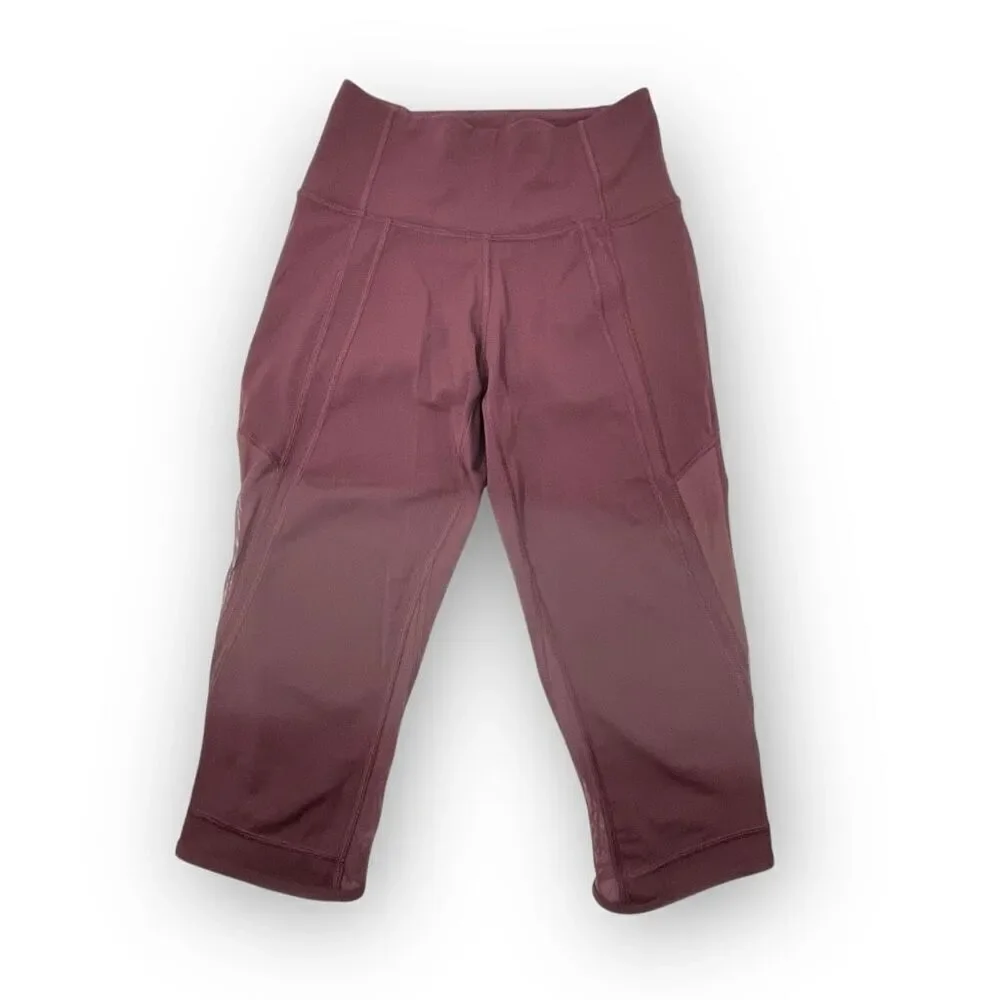 Lululemon Drop It Like It's Hot Crop Pants Burgundy Red Bordeaux Women’s Size 4
